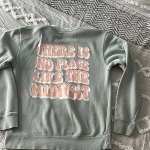 Green Sweatshirt with Midwest Graphic